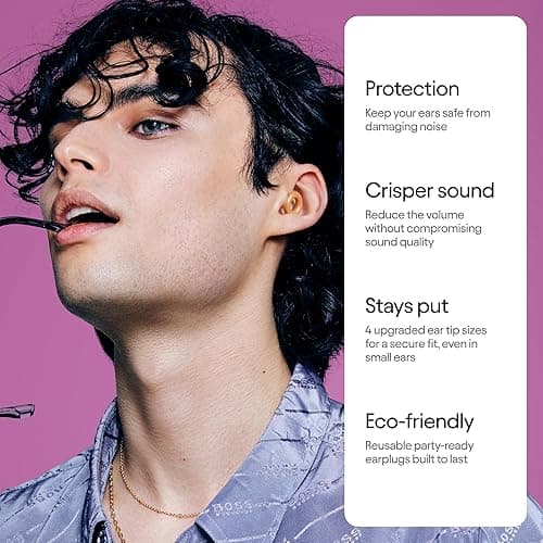 Loop Experience 2 Ear Plugs – Stylish Certified Hearing Protection for Concerts & Festivals, Live Events, Musicians, Sports, DJs and Nightlife – 17dB Noise Reduction Ear Plugs (High-Fidelity) thumbnail 3