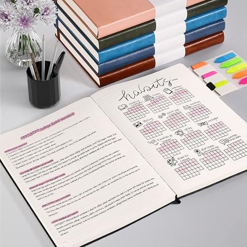 College Ruled Notebook, Large B5 Hardcover Leather Journal, 314 Numbered Pages Writing Journal, 100gsm No Bleed Paper, Lined Journal Notebook for Women Men School Office, 7.6'' X 10'', Brown thumbnail 2