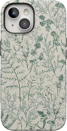 Casely iPhone 14 Case | Sage Garden | Green Floral | Compatible with MagSafe | Bold Protective Design - Image 1