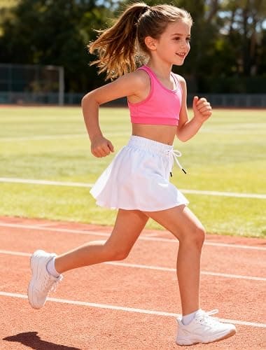 Yitoco 2-3 Pack Girls Flowy Butterfly Shorts with Pockets Liner 2 in 1 Skirt for Fitness, Athletic Running Sports thumbnail 5