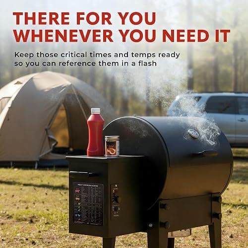 Levain & Co Meat Temperature Magnet & BBQ Smoker Guide - Pellet Smoker & Traeger Accessories - Wood, Time, & Temp - BBQ Accessories - Grilling Gifts for Men thumbnail 6