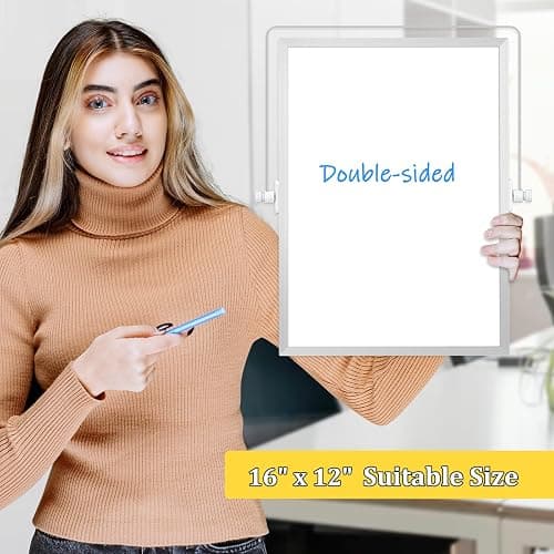 AMUSIGHT Dry Erase Magnetic White Board, 16" x 12" Double-Sided Desktop Whiteboard with Stand, Portable Small Whiteboard Set for Drawing, Office, Home, School thumbnail 8