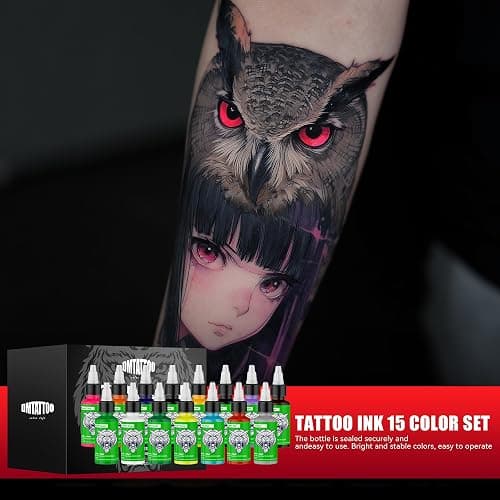 15 Colors Tattoo Ink Set,1oz (30ml) Tattoo Ink Colors Set for Shading&Outlining,Professionals Tattoo Pigments for Tattoo Body Art thumbnail 6