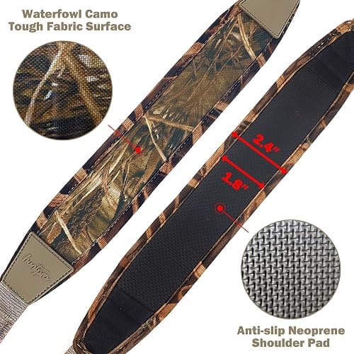 HUNTPAL Stalker Sling Two Point Gun Sling with Removable Swivels, Neoprene Padded Hunting Shotgun Rifle Sling, Length Adjustable Universal Shoulder Gun Strap thumbnail 3