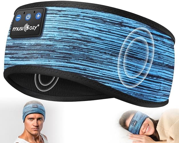 MUSICOZY Sleep Headphones Bluetooth 5.4 Headband, Wireless Music Sleeping Mask Headphones Earbuds Earphones Sweatproof for Women Mom Sports Workout Running Jogging Yoga Cool Gadgets Unique Gifts - Image 1