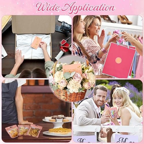 Leelosp 2280 Pcs Pink Thank You Cards and Stickers Small Business Wedding Handmade Gifts Shipping Packaging Resealable Bracelet Jewelry Thank You for Supporting My Small Business Stuff Essential thumbnail 7