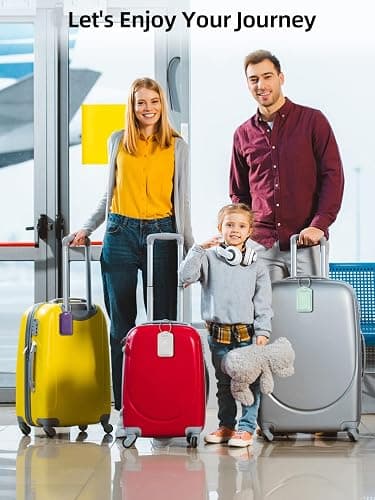 Luggage Tags, Works with Apple Find My, Leather Suitcase Tag, Rechargeable | Luggage Tag for Suitcases, Travel Bags, Backpack, Bag Tags for Travel with Privacy Flap, Smart Luggage Tracker, Gray thumbnail 2