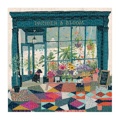 Galison Wonder & Bloom Puzzle, 500 Pieces, 20”x20” – Brightly Colored Scene of a Welcoming Local Plant Shop – Challenging, Perfect for Family Fun, Multicolor thumbnail 2