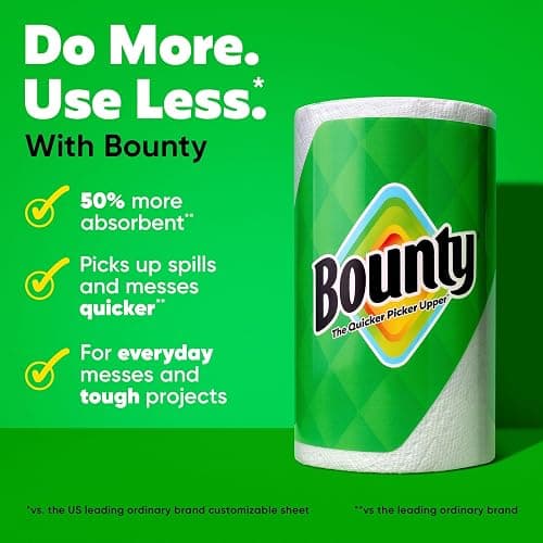 Bounty Paper Towels Select-A-Size White, 12 Double Rolls = 24 Regular Rolls thumbnail 3