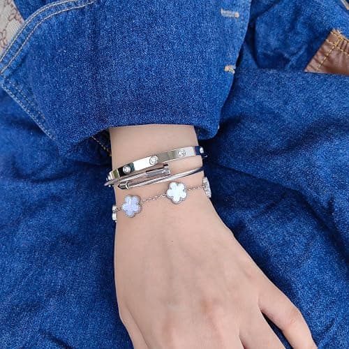 Jade cabbage Gold Bracelets for Women 18K Gold Plated Love Friendship Bracelet With Cubic Zirconia Cuff Bangle Jewelry Set Witness the Gift of Love thumbnail 3