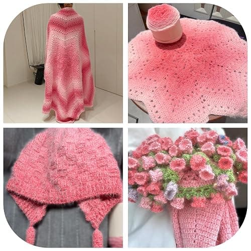 Katech Ombre Yarn for Crocheting-Large Skein of Gradient Yarn Cake-2 Pack of 200g/7.05 oz-80% Acrylic,20% Nylon- #4 Medium-Perfect for Star Blankets, Scarves, Shawls and Garments (C) thumbnail 5