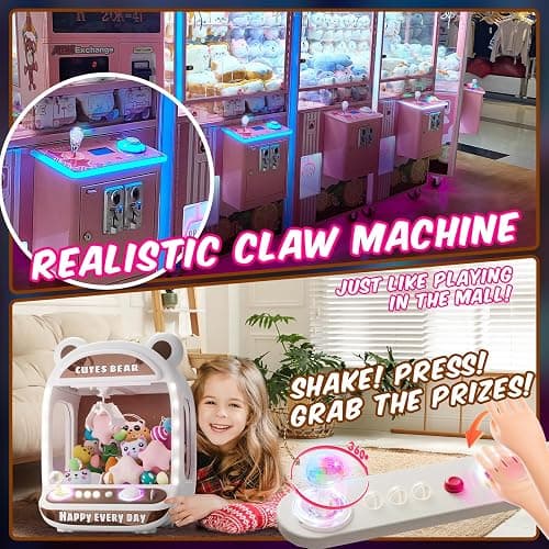 Skirfy Claw Machine for Kids, Mini Arcade Grabber with Refill Toys & Prizes | Mini Vending Machines Game with Lights Sounds, Surprise Eggs & Candy for Family Birthday Game for Kids Ages 6+ thumbnail 6