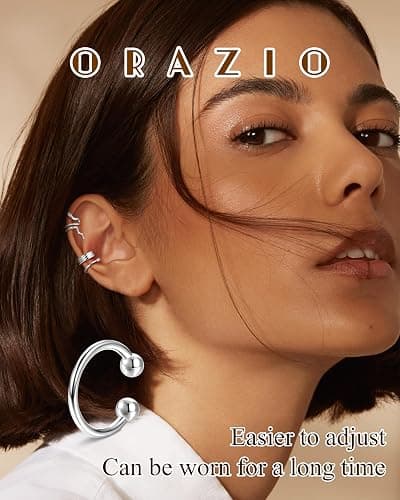 ORAZIO 20/25Pcs Ear Cuff Set Damen Ohrmanschette Ohrringe Earcuffs Set Helix Knorpel Ohrmanschette Ohne Ohrloch Wickelohrring Fakepircings Ohr Cuffs Ohrklemme thumbnail 3