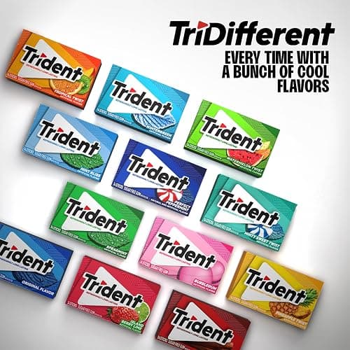 Trident Vibes BLUE RASPBERRY Sugar Free Chewing Gum, 14 Pieces (Pack of 9) | Chewing Gum with Xylitol, Pocket Packs, Perfect for Long Lasting Fresh Breath at School, Work & Travel thumbnail 8