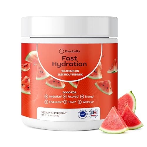 Rosabella Electrolyte Drink Powder – Watermelon – Sugar-Free Hydration Drink Mix – Electrolytes Powder with Sodium, Potassium, Magnesium, Calcium – Travel Jar – 30 Servings (5.6 oz) - Image 1