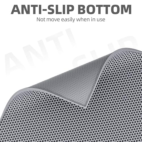 ESTHELLO Cat Litter Mat, Cat Litter Trapping Mat, Honeycomb Double Layer Design, Easy to Clean,Washable (24’’ x 15’’ Gray thumbnail 6