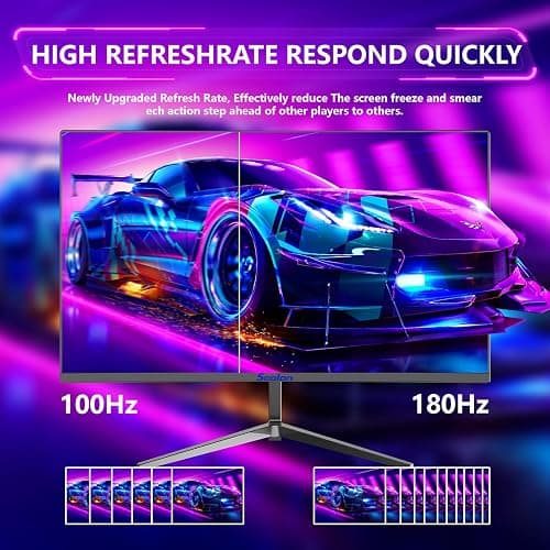 Sealan 24 Inch Curved Gaming Monitor 180hz Full HD 1080P Frameless AMD FreeSync Eye Care DisplayPort HDMI Wall Mountable 250cd/m² Brightness 99% sRGB AMD FreeSync Flicker-Free Blue Light Filter thumbnail 4