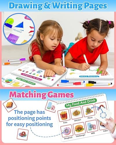 Benresive Montessori Busy Book for Toddlers 3-5, Preschool Learning Activities, Tracing Activity Coloring Books for Kids Ages 3-5, Educational Toys Gifts, Autism Sensory Travel Toys for Toddlers thumbnail 4