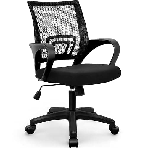 ETONEX Office Chair with Ergonomic Mid Back Cushion Lumbar Support Adjustable Swivel Rolling Computer Gaming Desk Chair Comfy Mesh Seat Wheels Home Executive Use (1, All Black) - Image 1