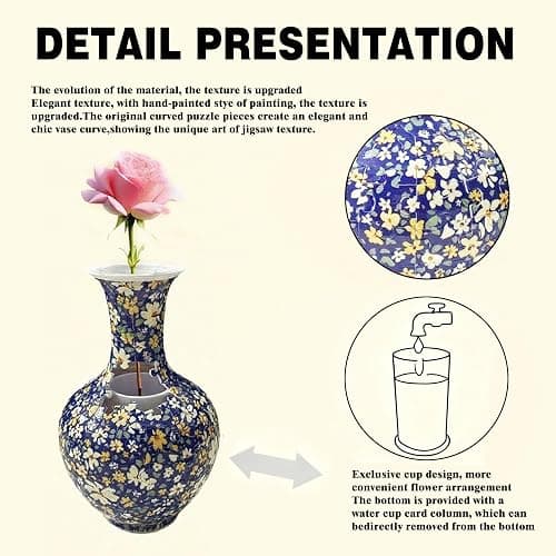 Yizhor Unique 3D Puzzle Vase, 164 Curved Pieces DIY Flower Vase Craft Kit & 3D Puzzles for Adults, Creative Jigsaw Art Project Home Décor Centerpiece, Warming Gift for Women thumbnail 5