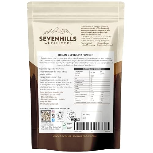 Sevenhills Wholefoods Organic Spirulina Powder 500g | Certified Organic | Nutrient-Dense | 100% Pure & Natural thumbnail 7