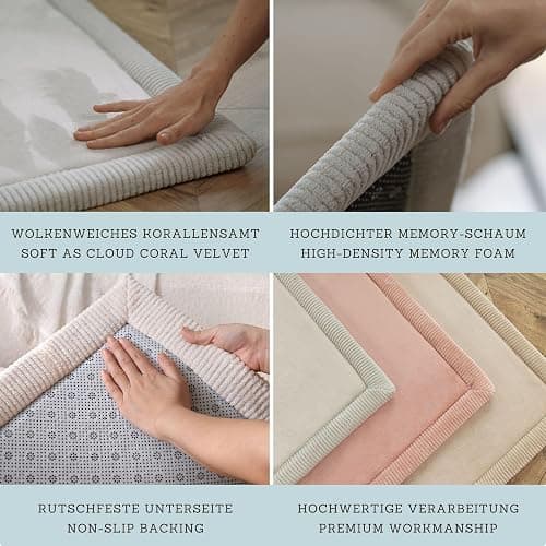 Stylish Coral Velvet Baby Play Mat for Floor 60" x 80" Green – Soft 1" Thick High-Density Memory Foam Nursery Rug,Kids Rug with Non-Slip Backing for Crawling & Playing, Playroom Rug, Kids Carpet thumbnail 4