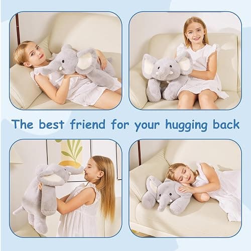 GILFWM Weighted Stuffed Animals Elephant - 25" Big Stuffed Animal Toy Pillow for Kids & Adults, 5 lbs Ultra-Soft Washable Weighted Plush thumbnail 5