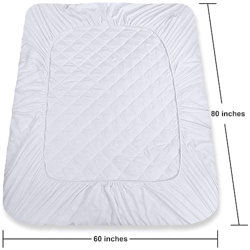 Utopia Bedding Quilted Fitted Mattress Pad, Queen Size, Elastic Fitted Mattress Topper Protector and Cover with Deep Pocket Stretches up to 16 Inches, Machine Washable (White) thumbnail 5