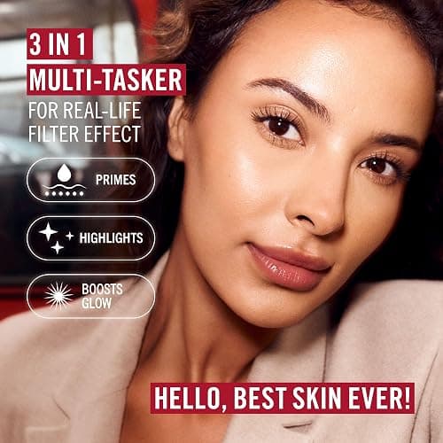 Rimmel Multi-Tasker Better Than Filters, 003 Light, Base de Teint, Booster d’Éclat et Highlighter, formule vegan, léger, pigments réflecteurs de lumière, grand applicateur doux, 30 ml - 003 Light thumbnail 4