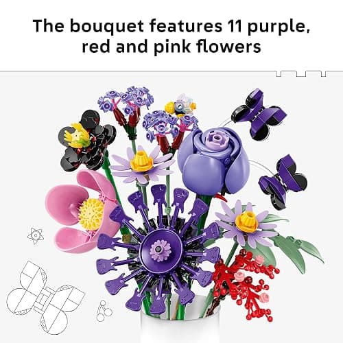 LEGO Botanicals Olivia Rodrigo's Flower Bouquet 11507 | Building Toys for Girls & Boys, Ages 9+, Bedroom Decor for Fans, Artificial Flowers, 400 pieces, Gift for Birthdays thumbnail 3