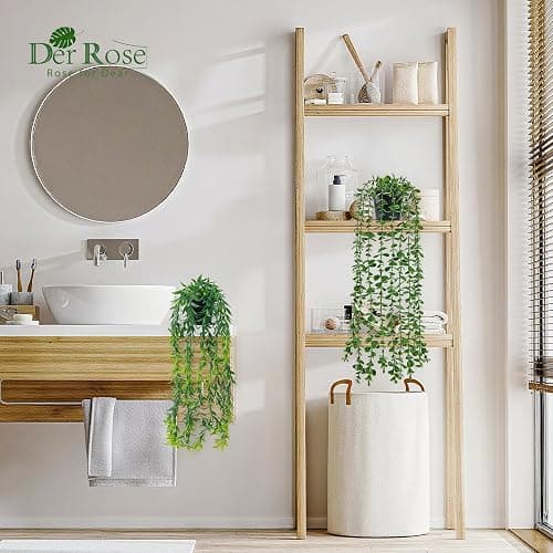 Der Rose 6Pcs Fake Plants Hanging Artificial Vines Faux Hanging Plants for Bookshelf Bathroom Kitchen Outdoor Decor Indoor thumbnail 2