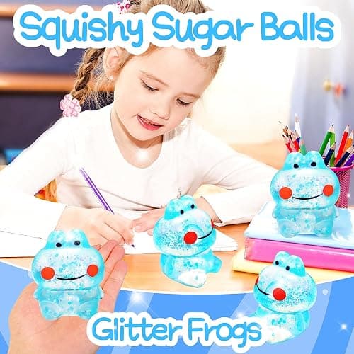 1Pcs Frog Squishy Stress Balls for Kids Adults Stretchy Fidget Ball for Anxiety Stress Relief Hand Therapy Sensory Squishy Ball Squeeze Fidgets for Party Favors Classroom Prizes (Blue) thumbnail 5