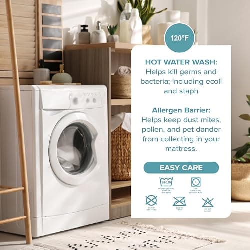 Bare Home Twin Extra Long Mattress Protector - 100% Waterproof & Breathable - Cooling Mattress Cover - Protects Against Spills - Vinyl Free - Dorm Essentials - Protect Your Mattress (Twin XL, White) thumbnail 6