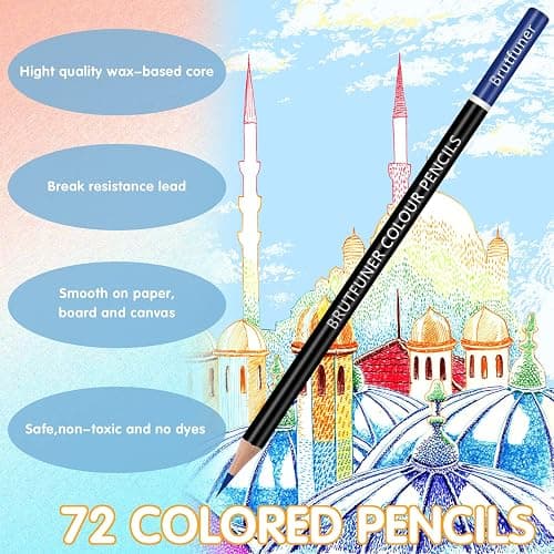 Melifluo 72 Colouring Pencils Set with Black Portable Zipper Bag. Professional Coloured Pencils Perfect for Adult and Artists Sketching, Shading and Doodling thumbnail 4