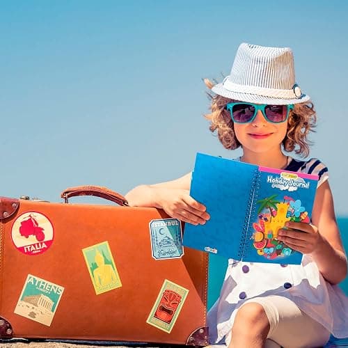 abeec Kids Holiday Journal with Pen | Travel Essentials for Kids Aged 6+ | Summer Activity Book with Puzzles Checklists & Games | 16 Activity Sheets & 34 Lined Pages | Plane Car & Caravan Fun thumbnail 6