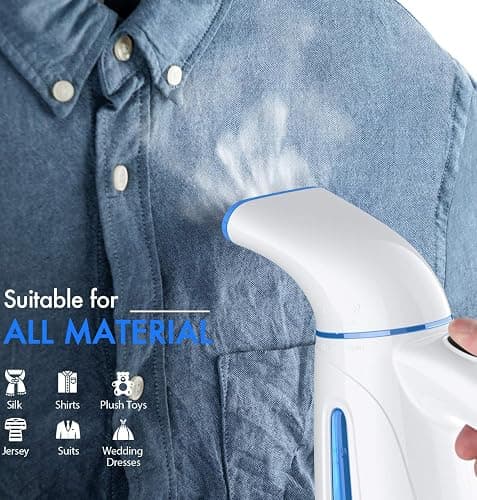 OGHom Steamer for Clothes, Handheld Clothing Steamer for Garment, 240ml Big Capacity 700W Portable Travel Steam Iron (Blue) thumbnail 4