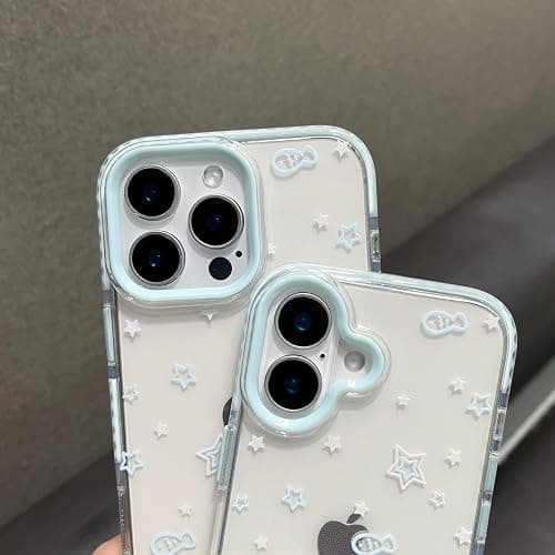FLIRACON Cute Cartoon Fish Stars Clear Phone Case Compatible with iPhone Case(Clear,for iPhone 14) thumbnail 3