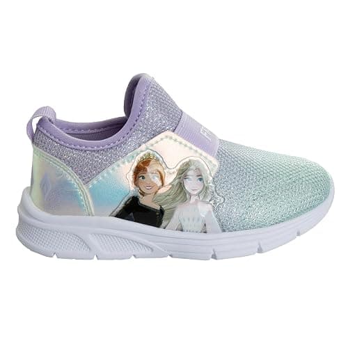 Disney Girls' Frozen Sneakers - Laceless Light-Up Running Shoes (Toddler/Little Girl) thumbnail 4