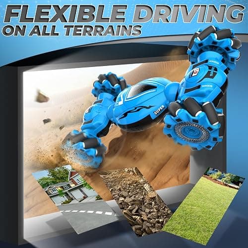 Dysaim Gesture RC Car, Gesture Sensing RC Stunt Car Toys for Kids 6-12 yr, 2.4GHz 4WD Hand Remote Control with Lights Music, Off-Road 360° Rotation Drift for Birthday Toy Gifts thumbnail 6