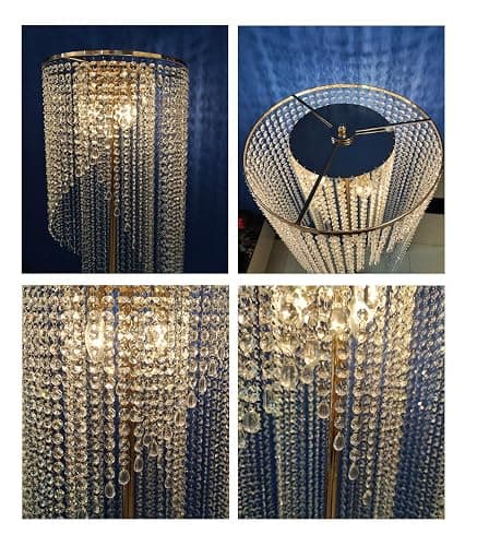 Surpars House Raindrop Crystal Floor Lamp French Golden thumbnail 7