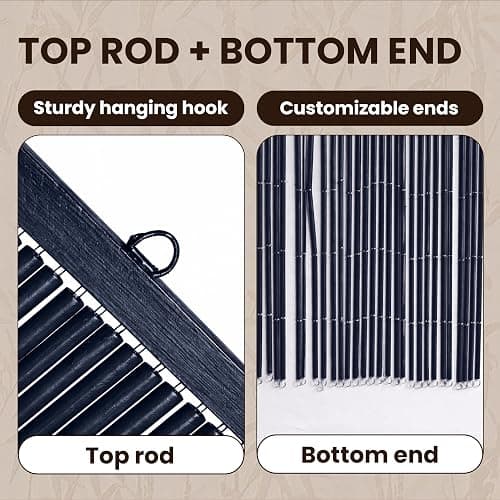 Vietbud Décor Flying Cranes at Night Beaded Curtains for Doorways, Decorative Room, Natural Vietnamese Craft, Indoor Hanging Bamboo Blinds, Sturdy Hook, Easy to Clean, 35.43 x 78.74 Inches thumbnail 6
