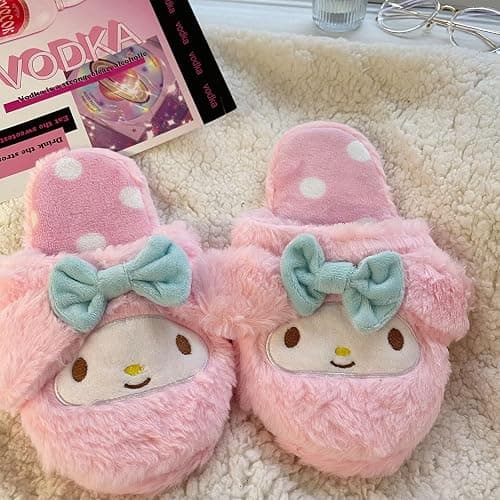Kawaii Slippers, One Size Fits Most Winter Warm Indoor Bedroom Shoes Women Girls thumbnail 4