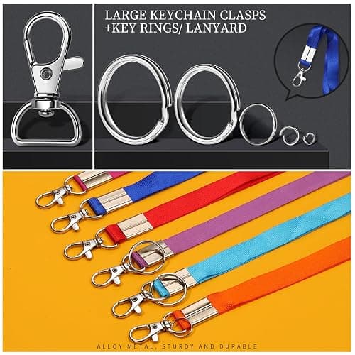 LEOBRO Keychain Making Kit, 265PCS Keychains Clips and Key Rings, Well Crafted Sturdy Key Chain Making Kit, Key Chain Rings, Keychains Hooks, for Key Chains, Lanyard, Jewelry Making, Crafts, Silver thumbnail 4