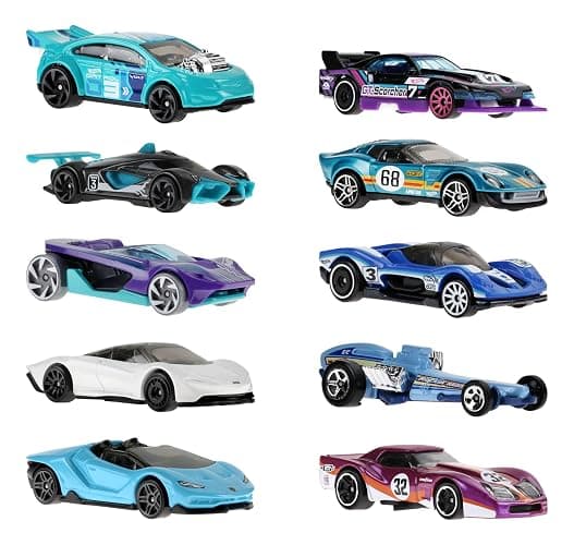 Hot Wheels 10-Pack of Toy Race Cars, Includes 1:64 Scale Corvette, Lamborghini, McLaren & Hot Wheels Originals (Amazon Exclusive) thumbnail 3