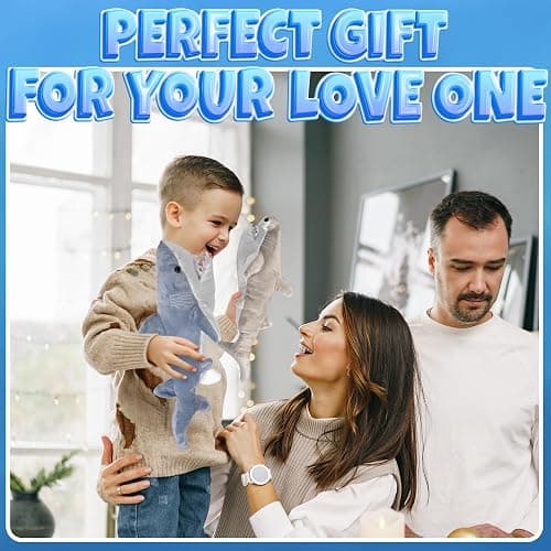 Bedwina Stuffed Animal Sharks - Pack of 2 Large, 14 inch Mako & 13 inch Hammerhead Plush Shark Toys, Stuff Animals Toy, for Baby Toddlers & Kids thumbnail 5