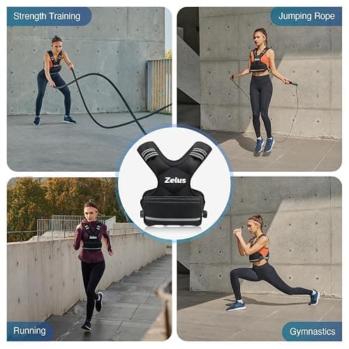 ZELUS Weighted Vest for Men and Women | 4-10lb/11-20lb/20-32lb Vest with 6 Ironsand Weights for Home Workouts | Adjustable Body Weight Vest Exercise Set for Cardio and Strength Training thumbnail 6