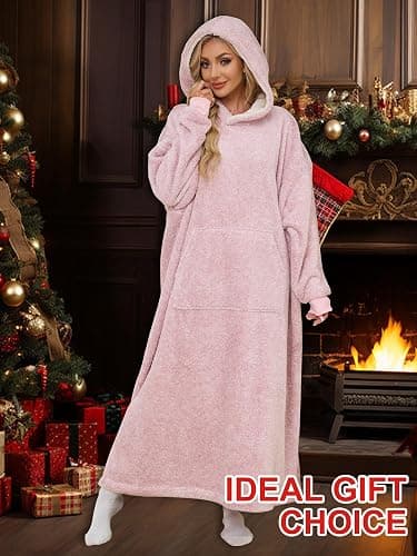 PJGGZ Snuggy Hooded Blanket for Adult, Wearable Blanket Hoodies for Women & Men Warm Cozy Sherpa Sweatshirt with Giant Pocket thumbnail 4