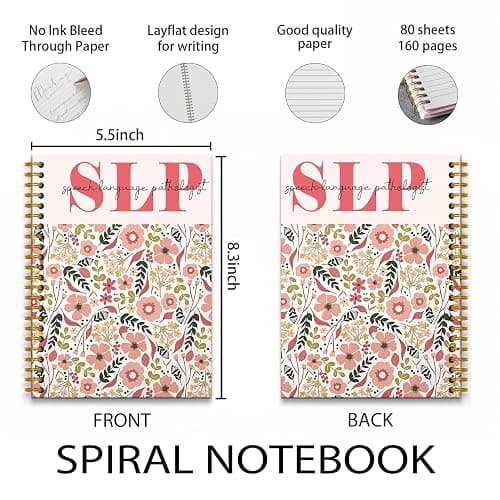 RUNMESS Slp Gifts Notebook Journal, Speech Therapy Language Pathologist Gifts, Speech Language Pathologist Notebooks for Work, Slp Journaling Notebooks for Women, Spiral Notebook,160 Pages thumbnail 3