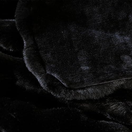 BlanketSolution Fluffy Furry Black Faux Fur Throw Blanket for Couch Bed 50x60 Fuzzy Bubble Soft Blanket for Adults Gift Home Living Room Decorative Decor 860 GSM thumbnail 9