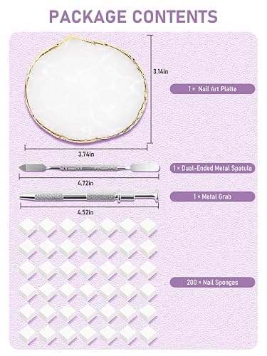 YOOVR 200 Pcs Nail Sponges for Ombre with Nail Art Grabbing Pen, Palette & Spatula, Nail Supplies for Gradient Painting Gel Nail Polish, Must Haves Nail Stuff Nail Art Design Tools for Ombre Aura Nail thumbnail 2